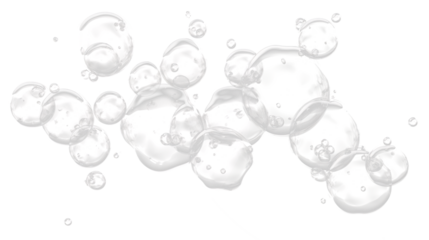 Abstract White Bubbles on Black Background Ideal for Cosmetics Beverages and Clean Design Concepts