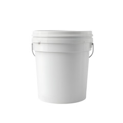 Plastic Paint Bucket white color 3D rendering isolated