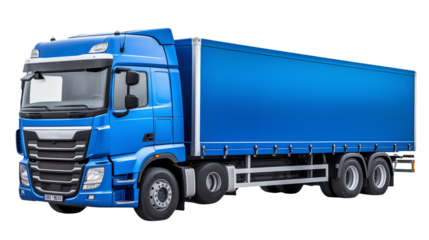 Modern Blue Cargo Truck Transportation Logistics Delivery Vehicle