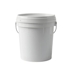 Plastic Paint Bucket white color 3D rendering isolated
