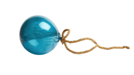 Helium balloon with a rope on transparent background 