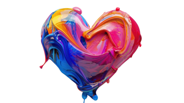 Heart shape 3d on transparent background
