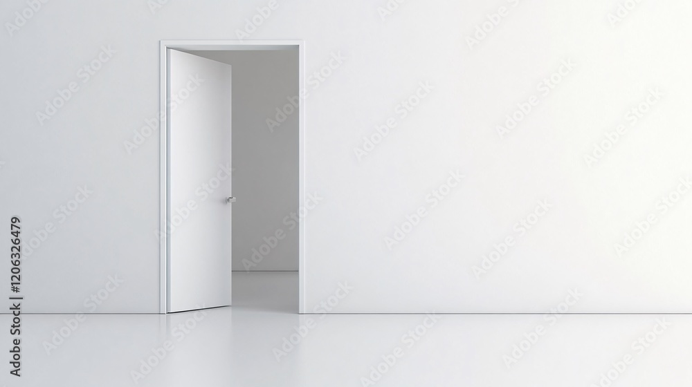 Aufkleber White open door showing another room in empty house