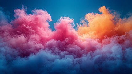 Fototapeta premium Pink and orange clouds in dreamy skies