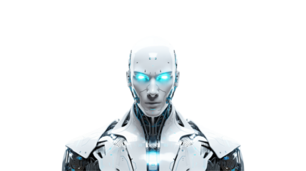 Futuristic Robot Portrait AI Cyborg Artificial Intelligence Technology Machine