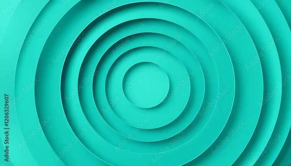 Poster abstract teal concentric circles design pattern