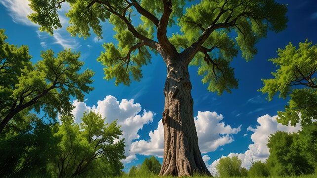 Huge tree with a blue sky