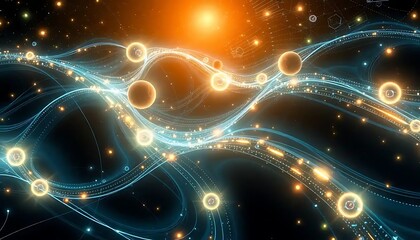 Abstract Cosmic Energy Flowing Through Space