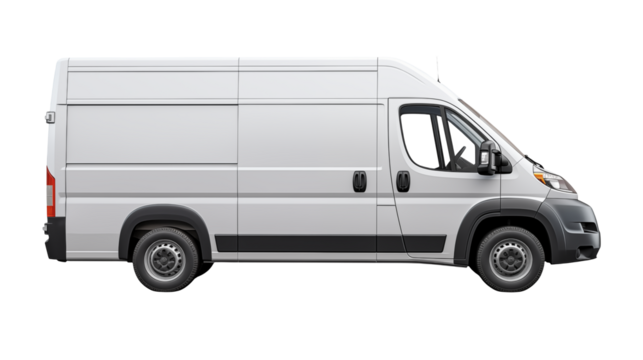 White Cargo Van Side View Commercial Delivery Vehicle Transportation Freight Logistics