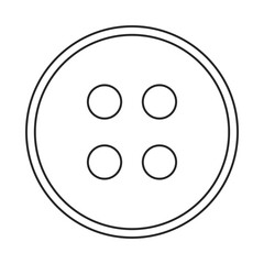 Fototapeta premium Simple clothes button with four holes in outline vector