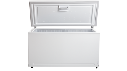 White Chest Freezer in Modern Kitchen Setting Appliance Home Storage Frozen Food