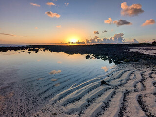 sunrise over the north coast of Lanzarote, Mojon blanco caleta beach, Canary Islands, Spain © IMAG3S