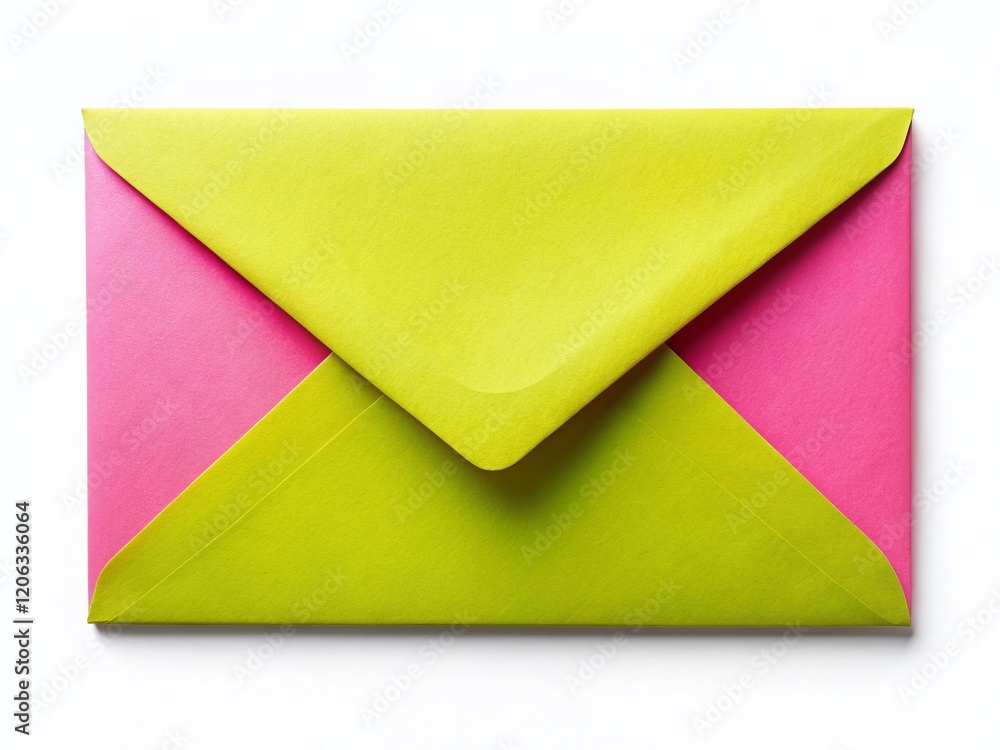 Poster panoramic view of a single closed envelope isolated on white background