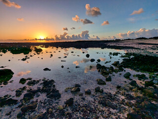 sunrise over the north coast of Lanzarote, Mojon blanco caleta beach, Canary Islands, Spain © IMAG3S