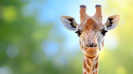 Majestic giraffe gazing calmly in warm sunlight