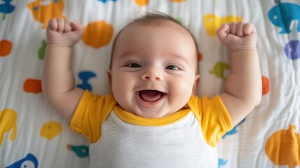 Cute newborn baby enjoying cozy time with mother in playful atmosphere