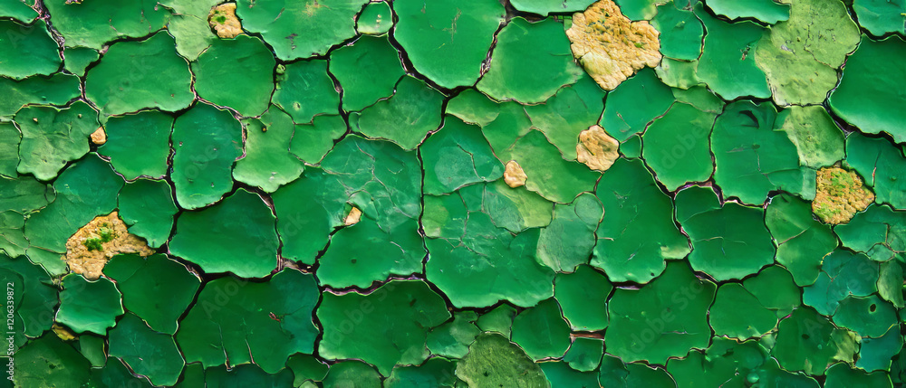 Poster green lichen enhances tree bark with intricate textures and patterns in nature