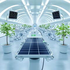 Fototapeta premium Solar-powered medical equipment in a futuristic green clinic