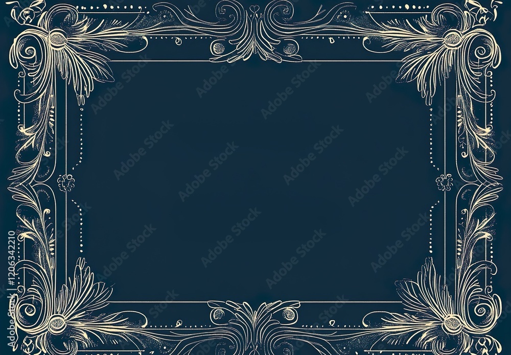 Poster hand drawn line border frame vector design element set.