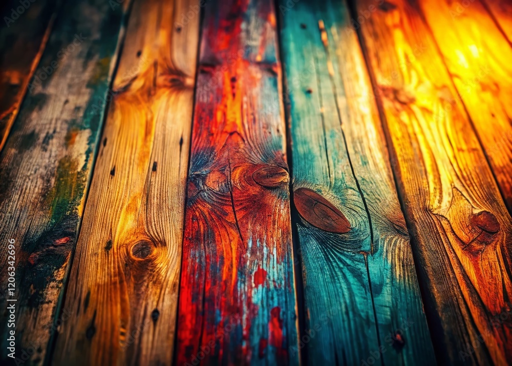 Poster rustic gradient background: abstract texture with warm tones and wooden elements