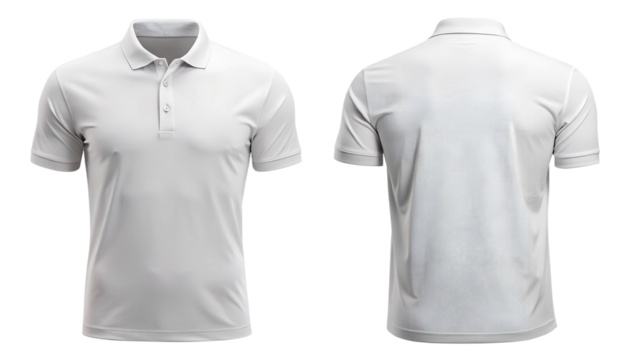 A simple description for naming the image could be: Blank white t-shirt front view isolated on white background