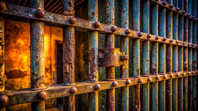 Rusty Prison Gate, Metal Bars, Security, Imprisonment, Justice, Freedom, Despair,  Jail, Confinement, Penitentiary