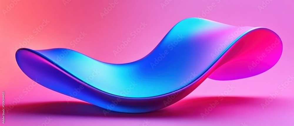 Aufkleber abstract 3d fluid wave with vibrant gradient colors on pink background modern design with smooth cur