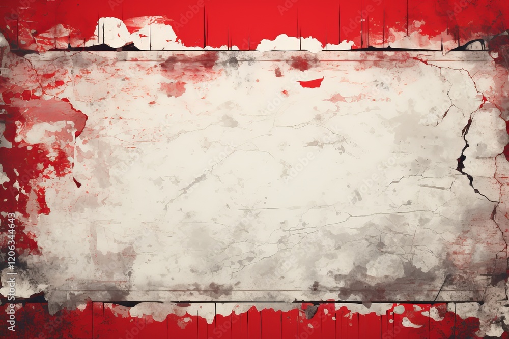 Poster artistic background with cracks and vibrant red hues for creative projects. generative ai