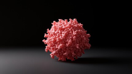 Virus Particle with Complex Protein Spikes on Black Background