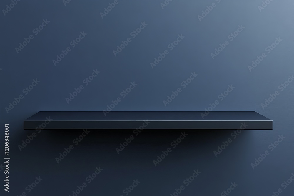 Poster dark blue minimalist shelf empty product display background modern simple interior design studio moc