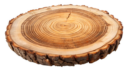 cross section of tree stump isolated