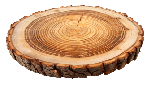 cross section of tree stump isolated