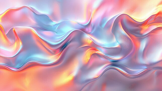 An artistic representation of flowing waves with vibrant pastel colors, creating a dynamic and modern abstract design.