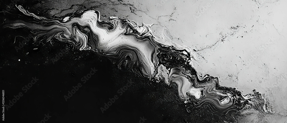 Poster Exploring the intricate textures of ink on textured canvas surface