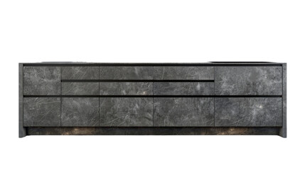 Fototapeta premium Gray modern cabinet kitchen on transparent background