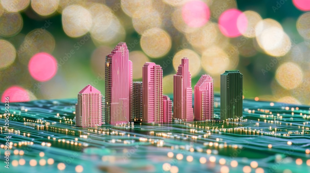 Poster a visual depiction of a digital cityscape under threat from harmful code, underscoring the profound 