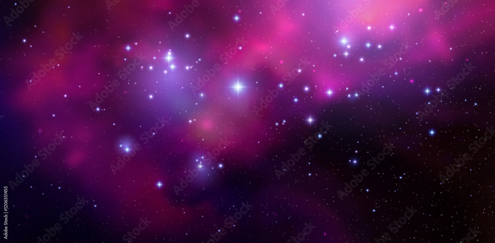 Canvas Prints space vector background with realistic nebula and shining stars. magic colorful galaxy with stardust