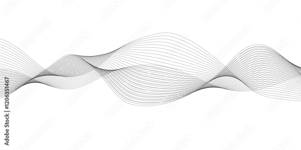 Aufkleber abstract wavy grey stream element for design on transparent background isolated. frequency sound wav