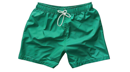 Green swimming shorts trunks on transparent background
