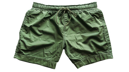Green swimming shorts trunks on transparent background
