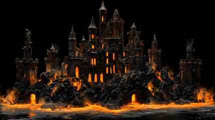 Naklejka premium horrific castle obsidian