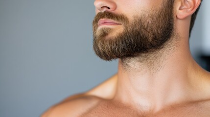 Obraz premium Strong man working on fitness goals with dumbbell in gym setting