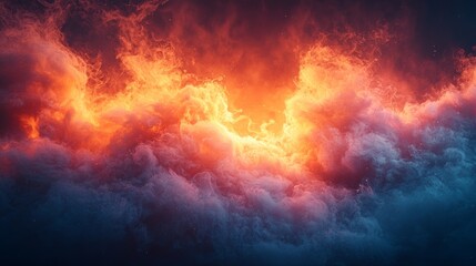 Fototapeta premium Fiery Clouds Against a Dramatic Sky