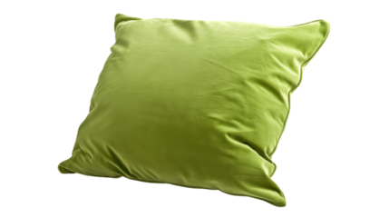 Green pillow on transparent background