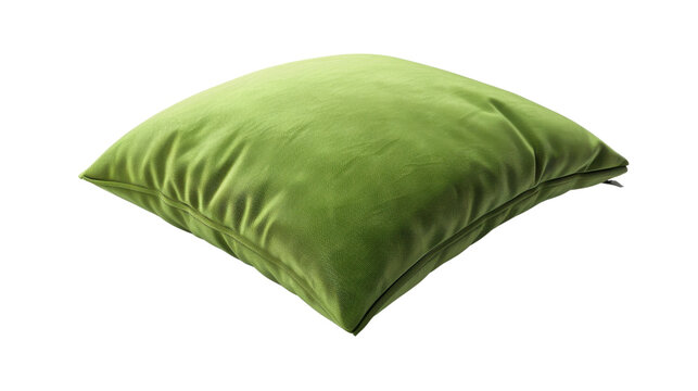 Green pillow on transparent background