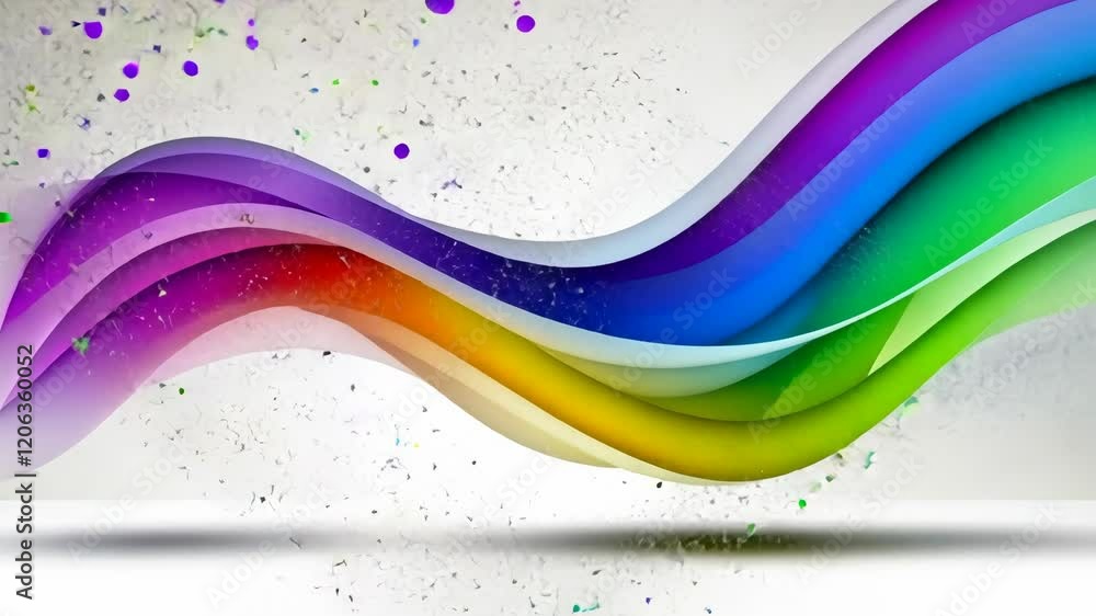 Canvas Prints colorful abstract wave design with vibrant hues flowing across a light background