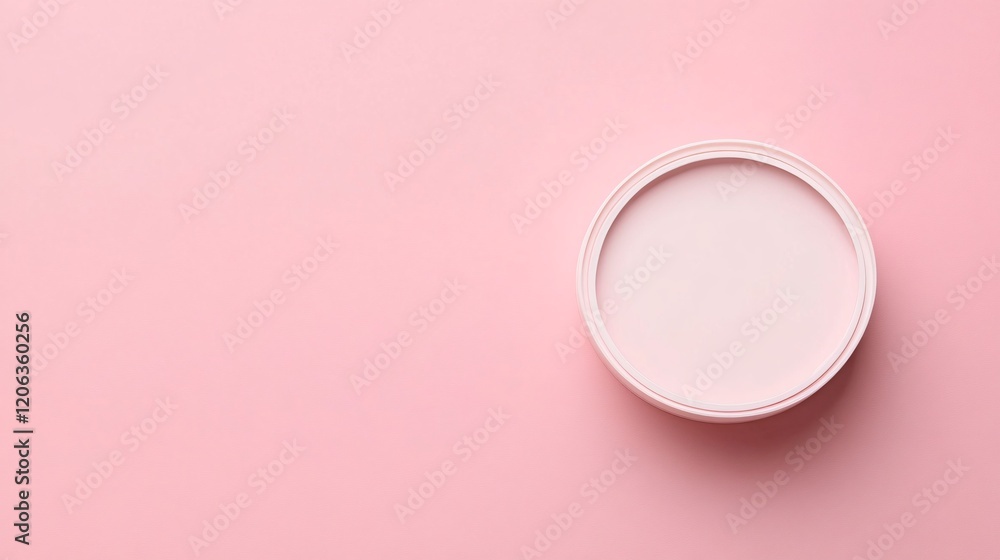 Poster empty round pink platform on pink background for product presentation