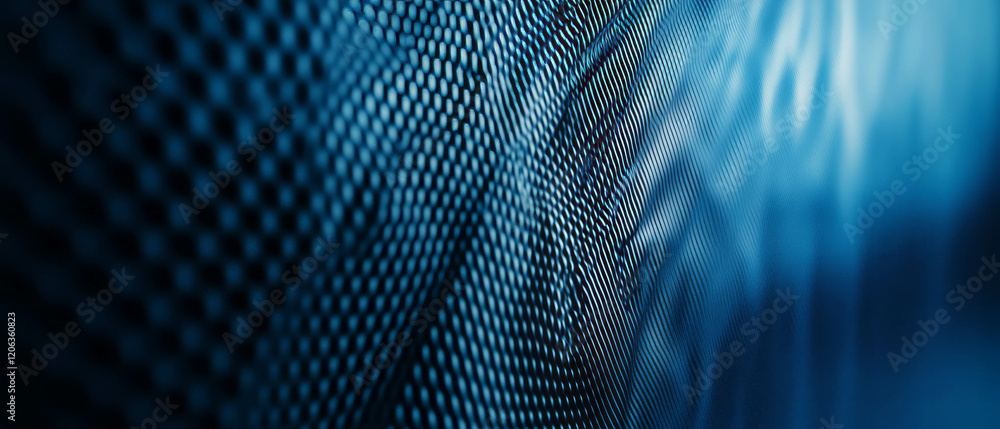 Poster exploring intricate moire patterns in overlapping grids and interference effects