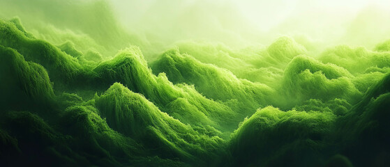 Obraz premium Vibrant green moss creates a soft and textured landscape under natural light