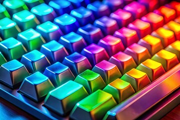 Obraz premium Vibrant Macro Shot of Colorful Keyboard Keys with Numbers and Letters